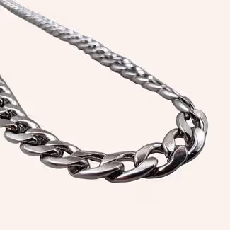 Curb Chain Necklace-Silver-5mm-Item 986