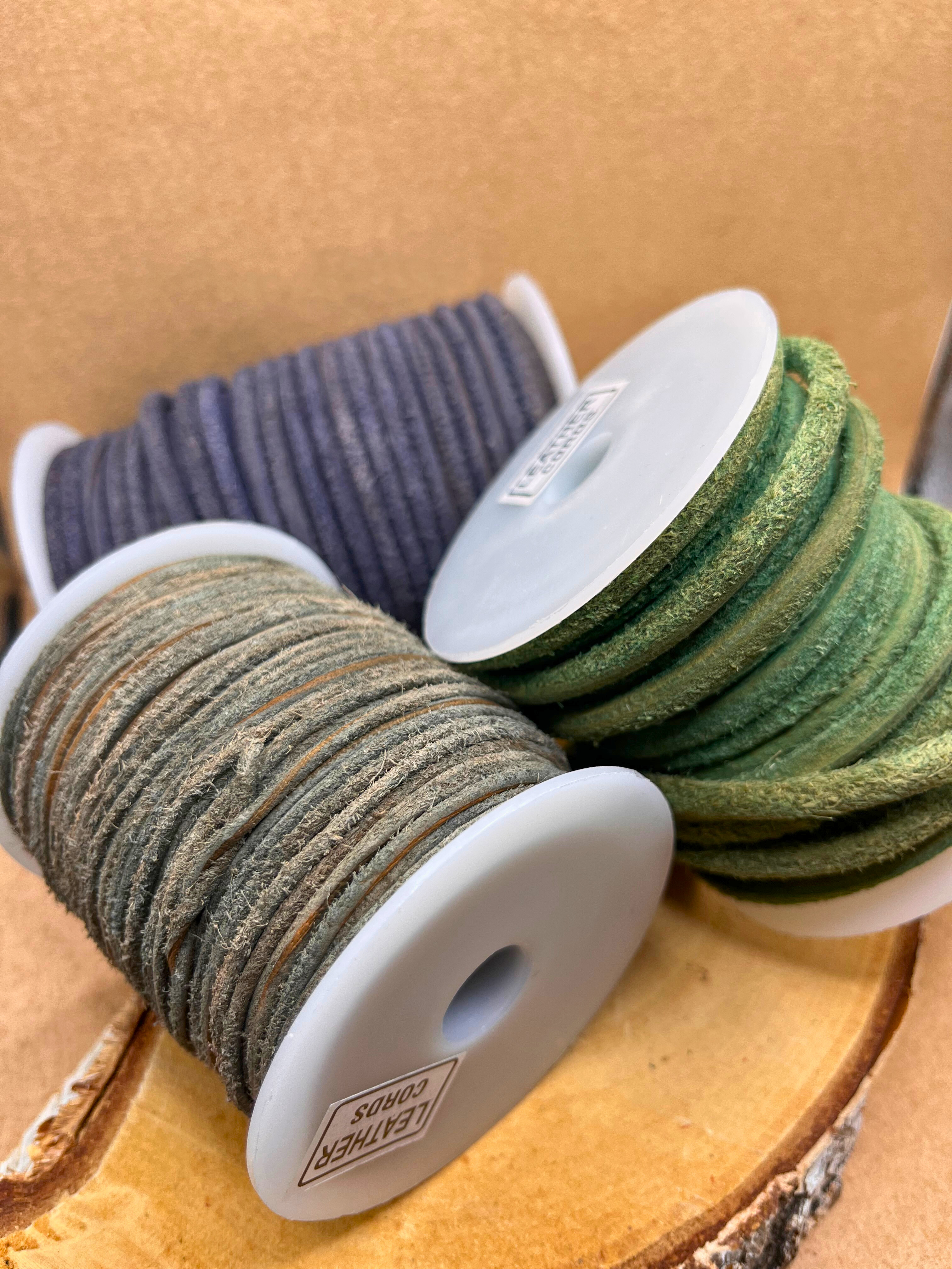 Round Hairy Leather Cords