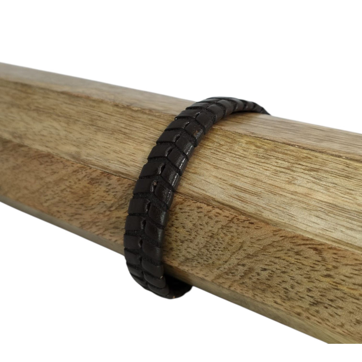 Texas Braided Leather Cord - 14x4mm - Coffee Brown