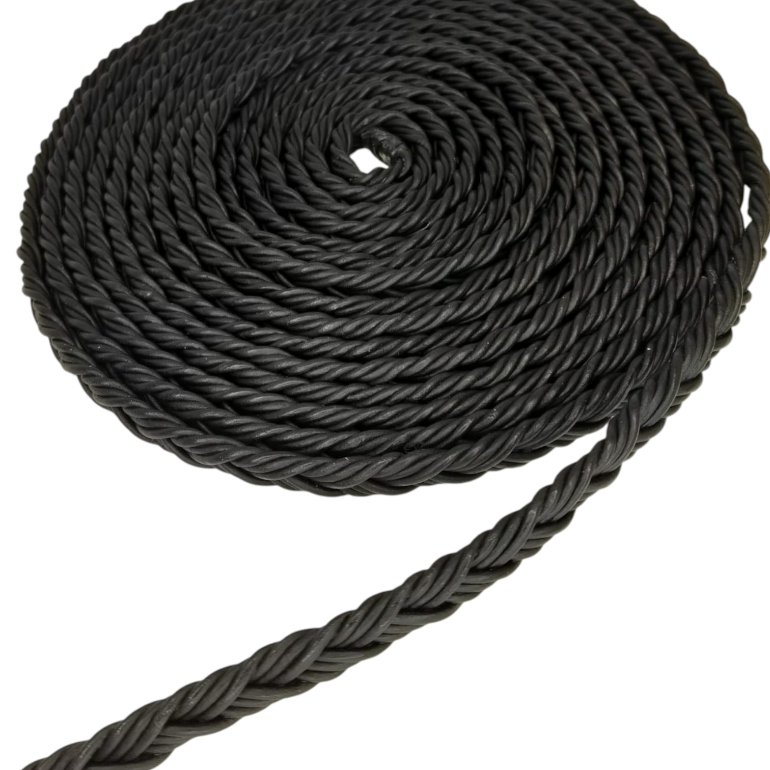 Ibiza braided leather cords - 11*6mm- matt black