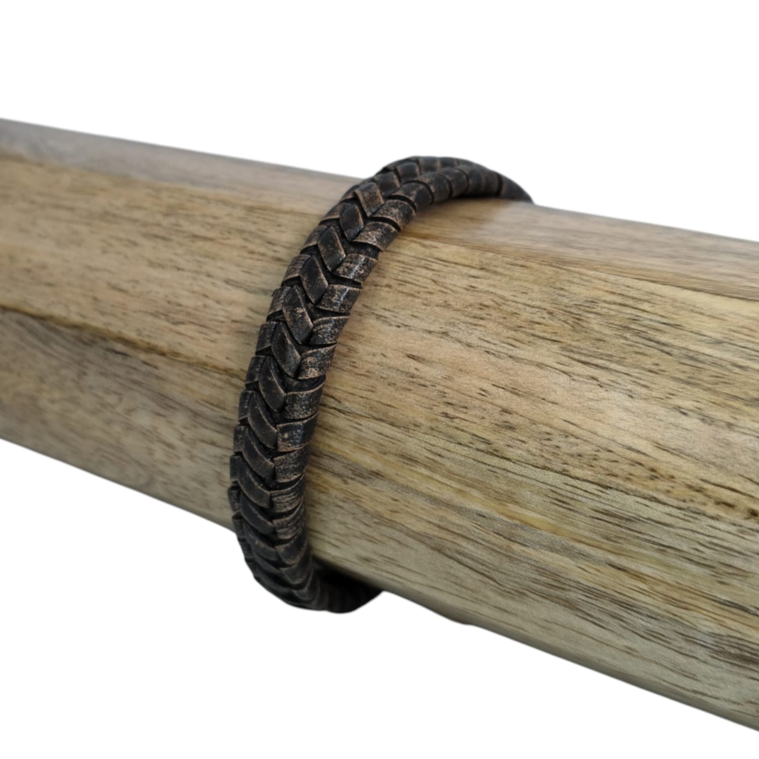 Texas Braided Leather Cord - 14x4mm - Vintage Brown