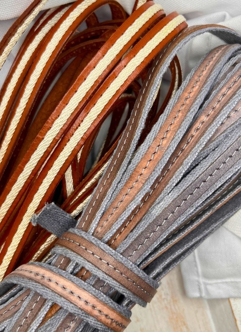 Italian Flat Leather with Fabric