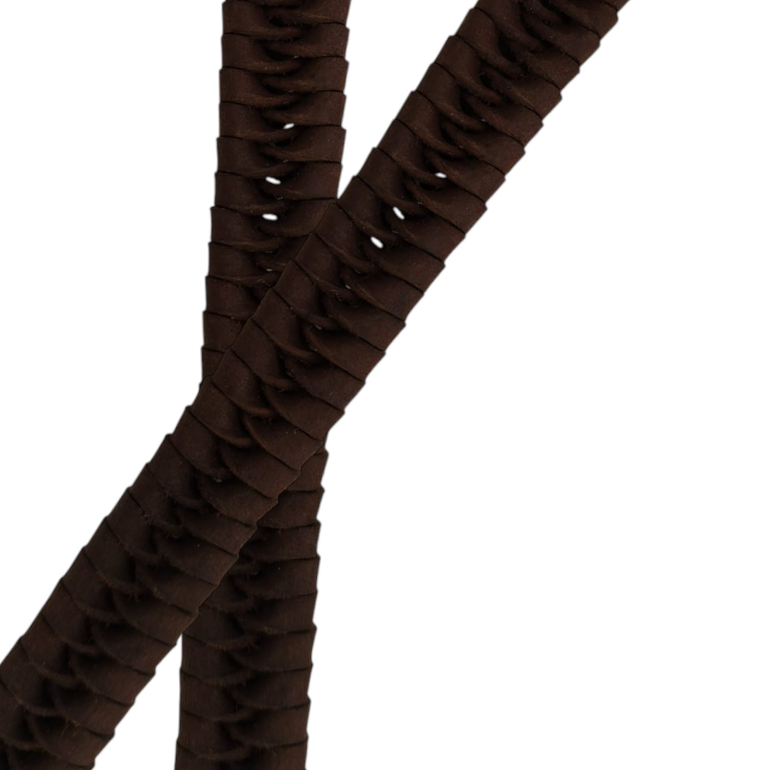 X-Cross Braided Leather Cord- 15mm- BROWN