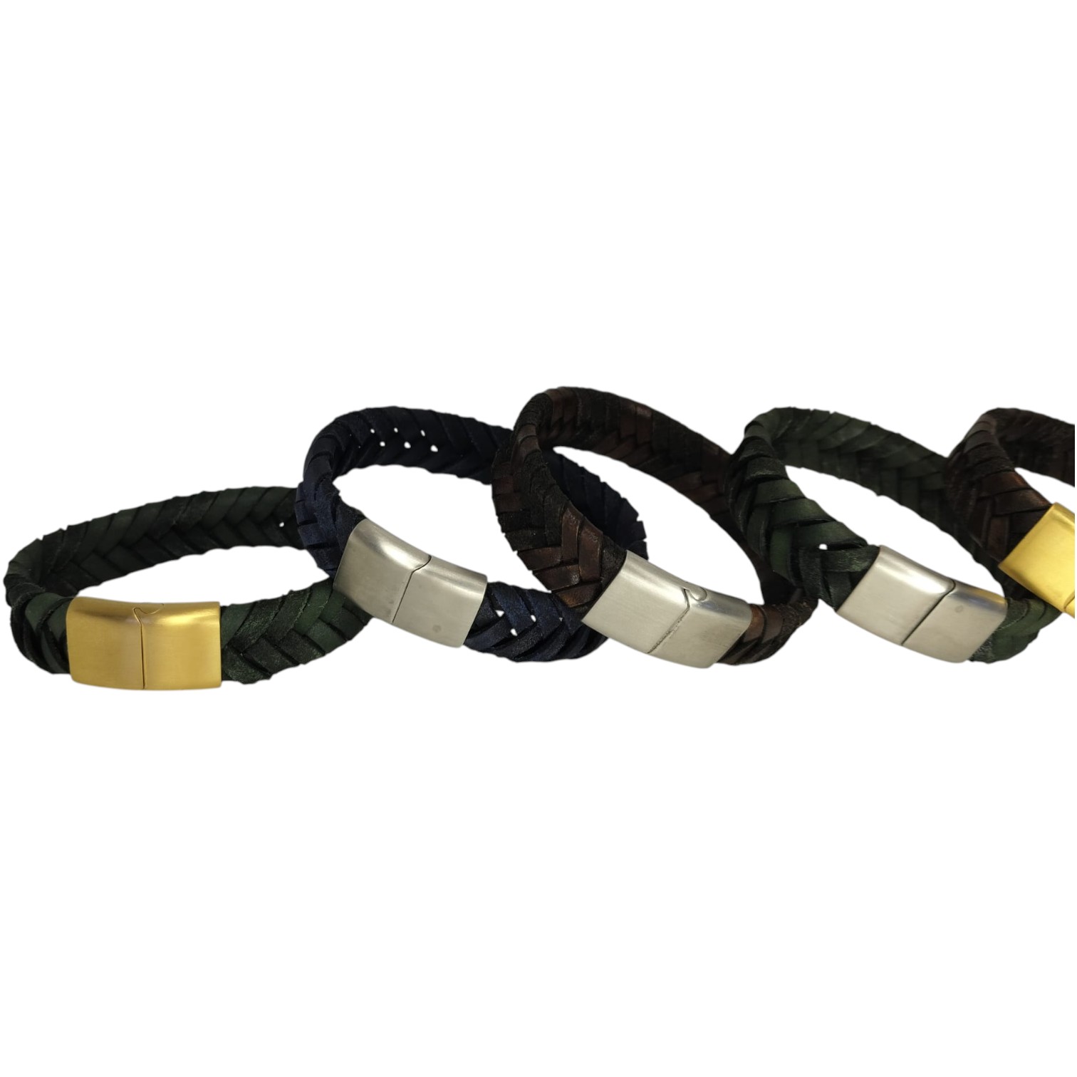 v cross braided leather cord -10mm- VINTAGE BLUE