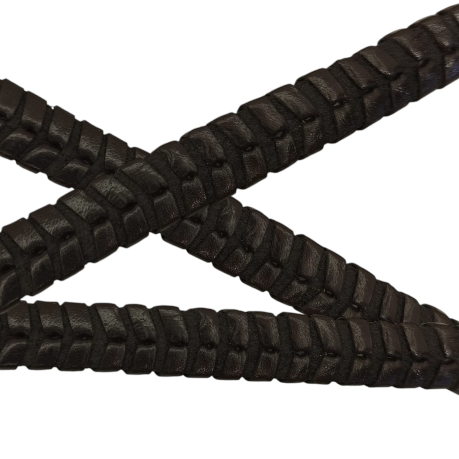 Texas Braided Leather Cord - 14x4mm - Coffee Brown