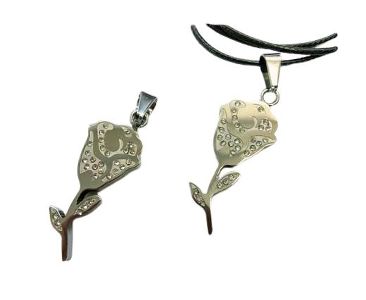 Stainless steel pendant: SSP-493 15x43mm (Steel) Rose