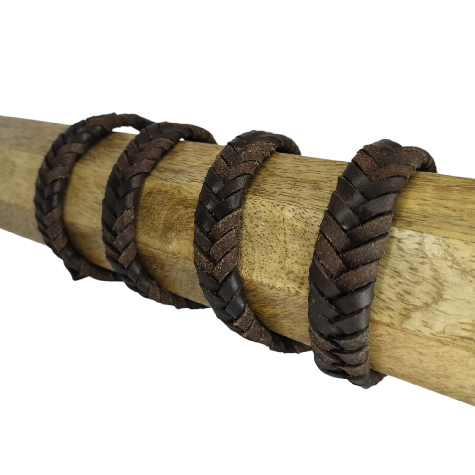 v cross braided leather cord-15mm- VINTAGE BROWN