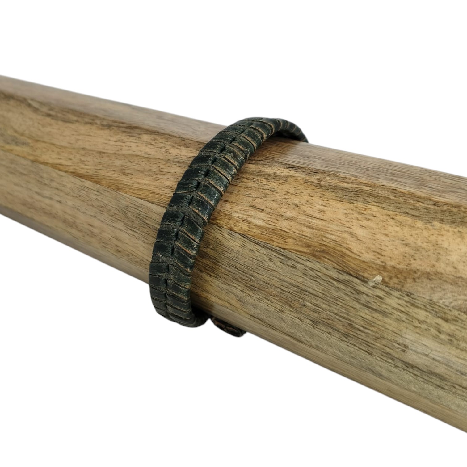 Texas Braided Leather Cords - 14x4mm - Vintage Green