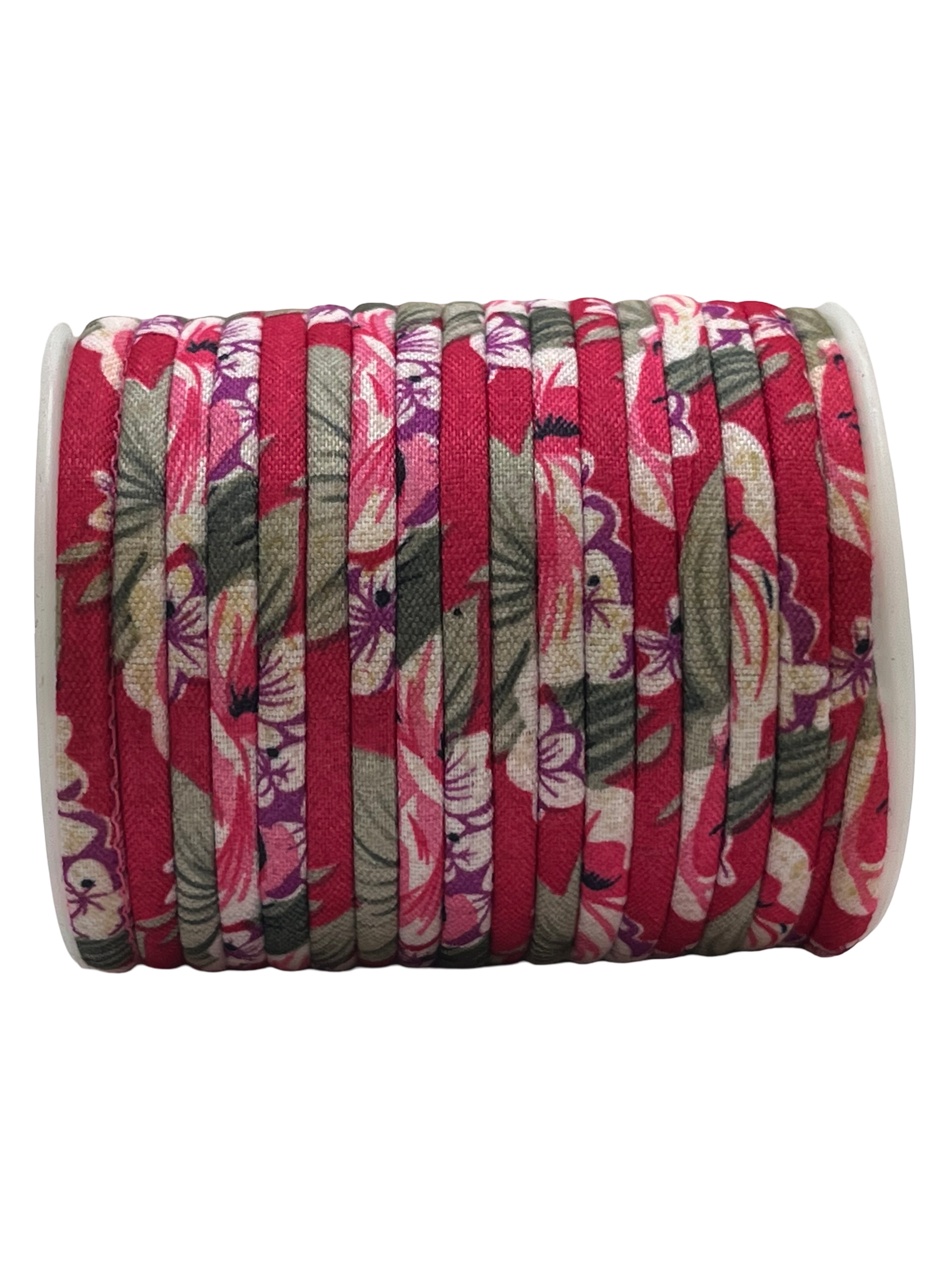 Fabric Flower Cords-4mm-Round-Fuchsia