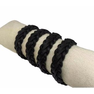 Hvar Braided Leather Cords - 15x4.5mm - Black