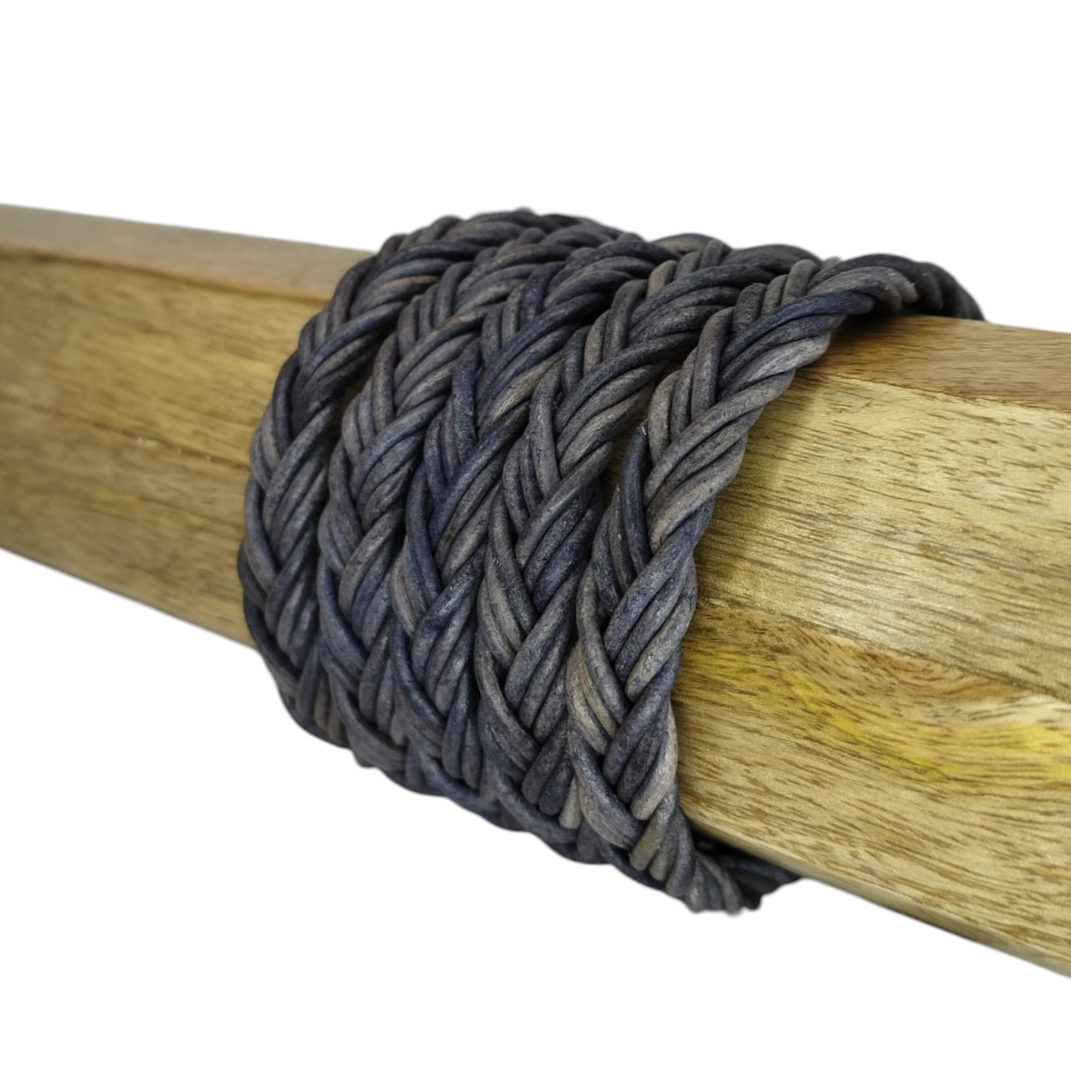 Ibiza braided leather cords - 11*6mm- vintage dark blue