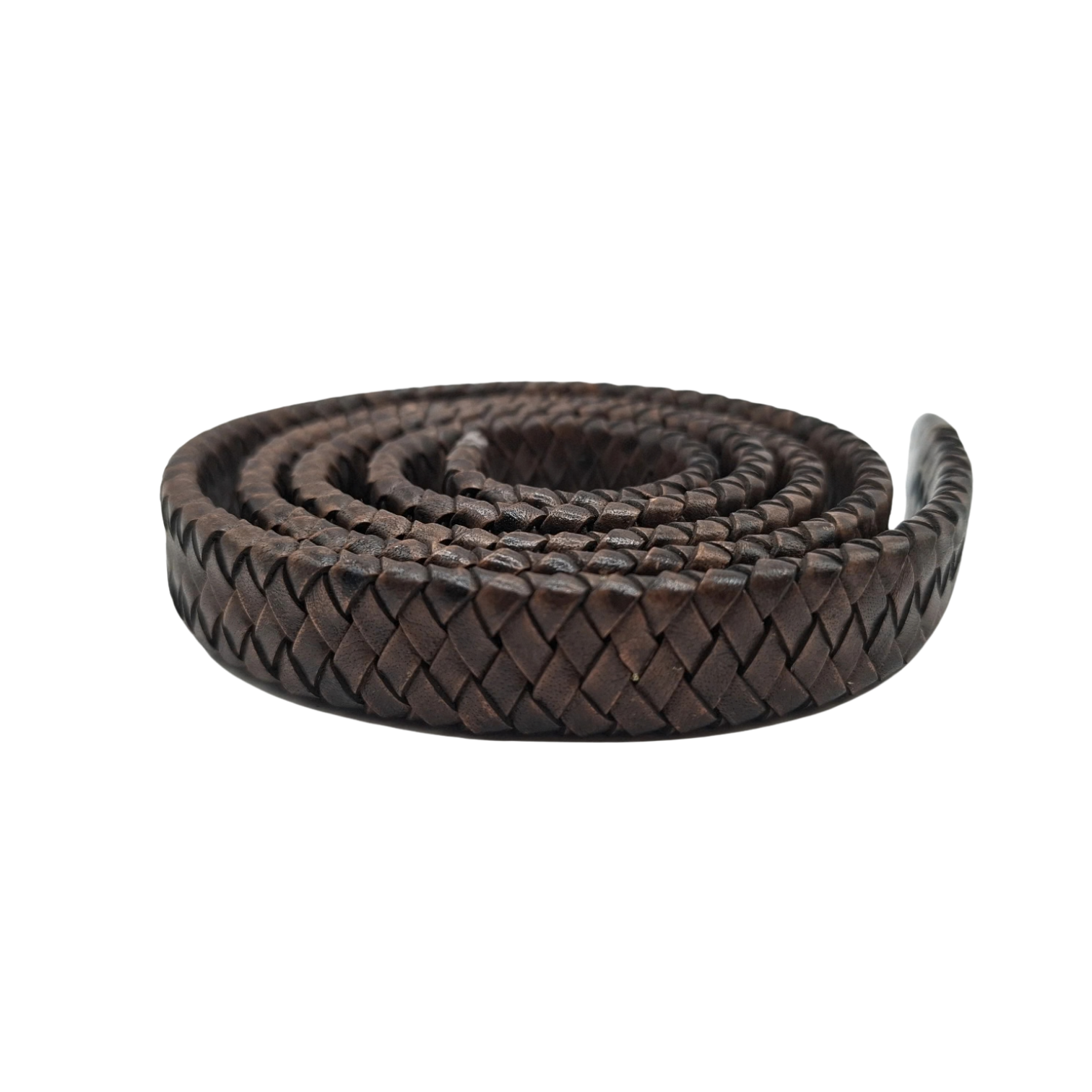 Ambiente Oval Braided Leather Cord - 18.5x5.2mm - Vintage Dark Brown