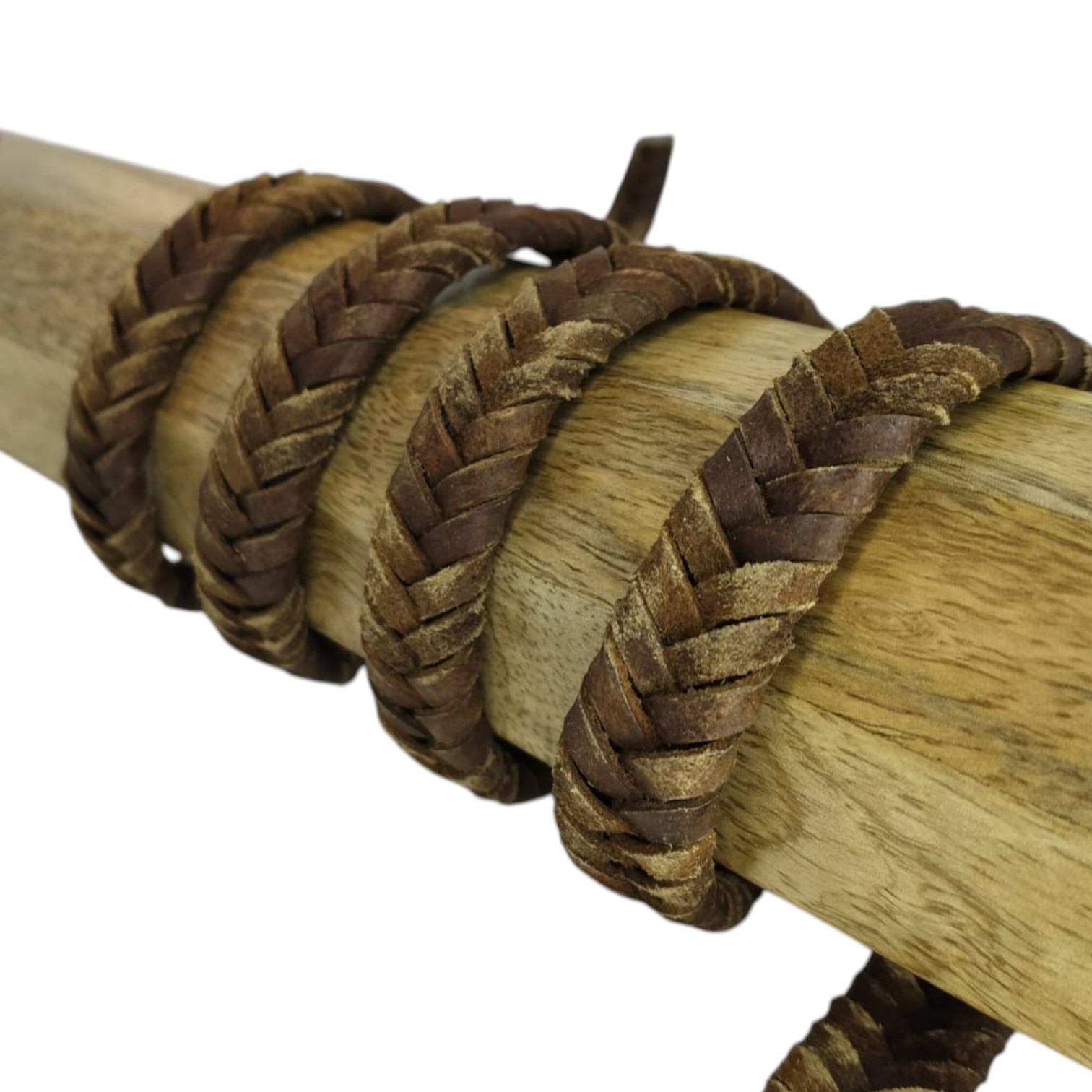 v cross braided leather cord -15mm- BROWN