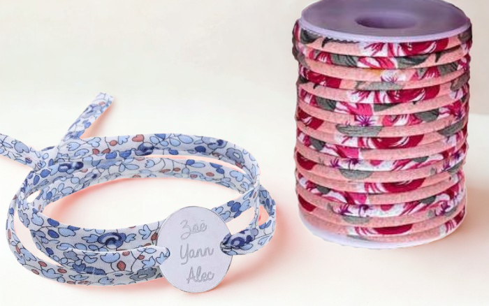 Fabric with flowers round and flat