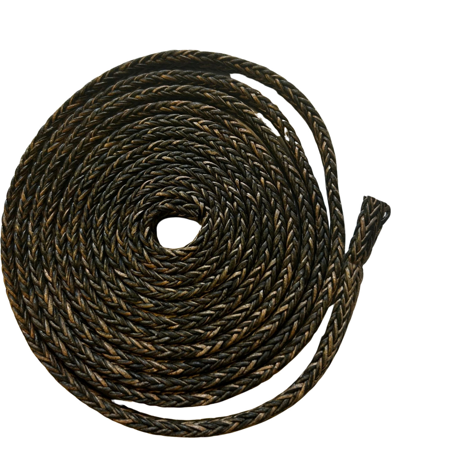 Spiral braided leather cords - 8x4mm - vintage grey