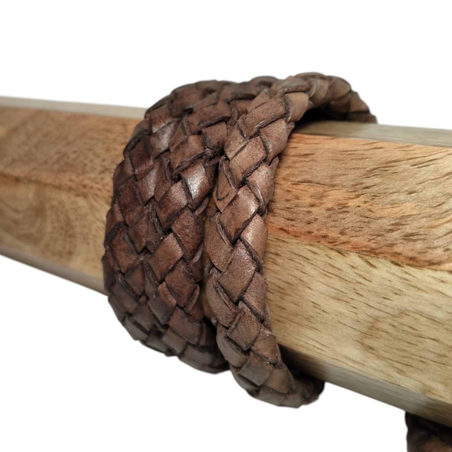 Thick Oval Hollow braided Cord- 11*6mm - Vintage Brown