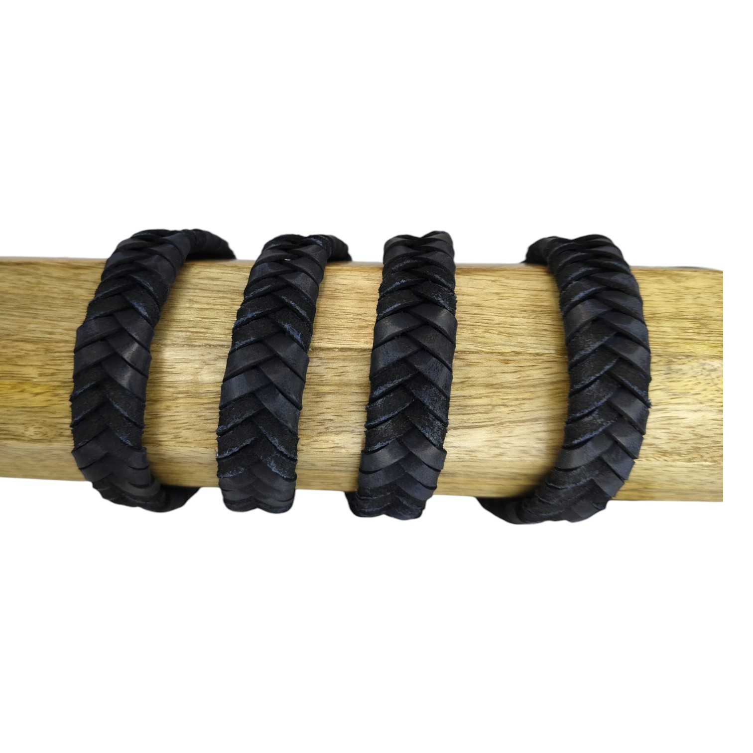 v cross braided leather cord -15mm- DARK BLUE