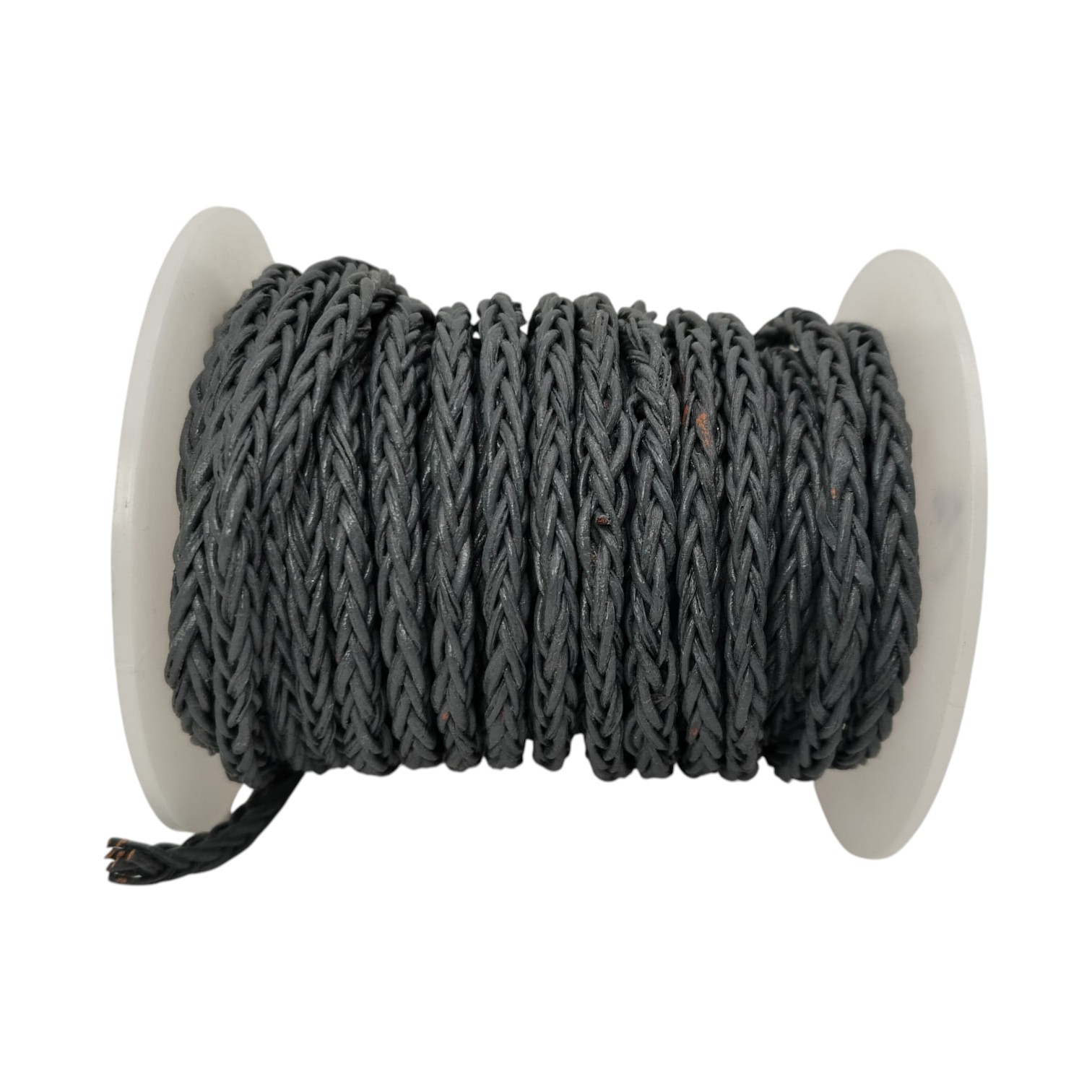 Hawaii Bolo braided leather Cords - 4mm - grey