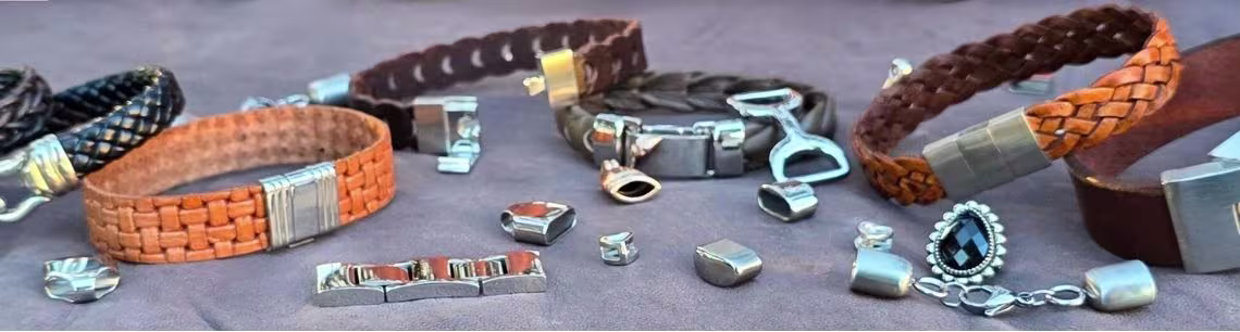 Selection of components for flat leather