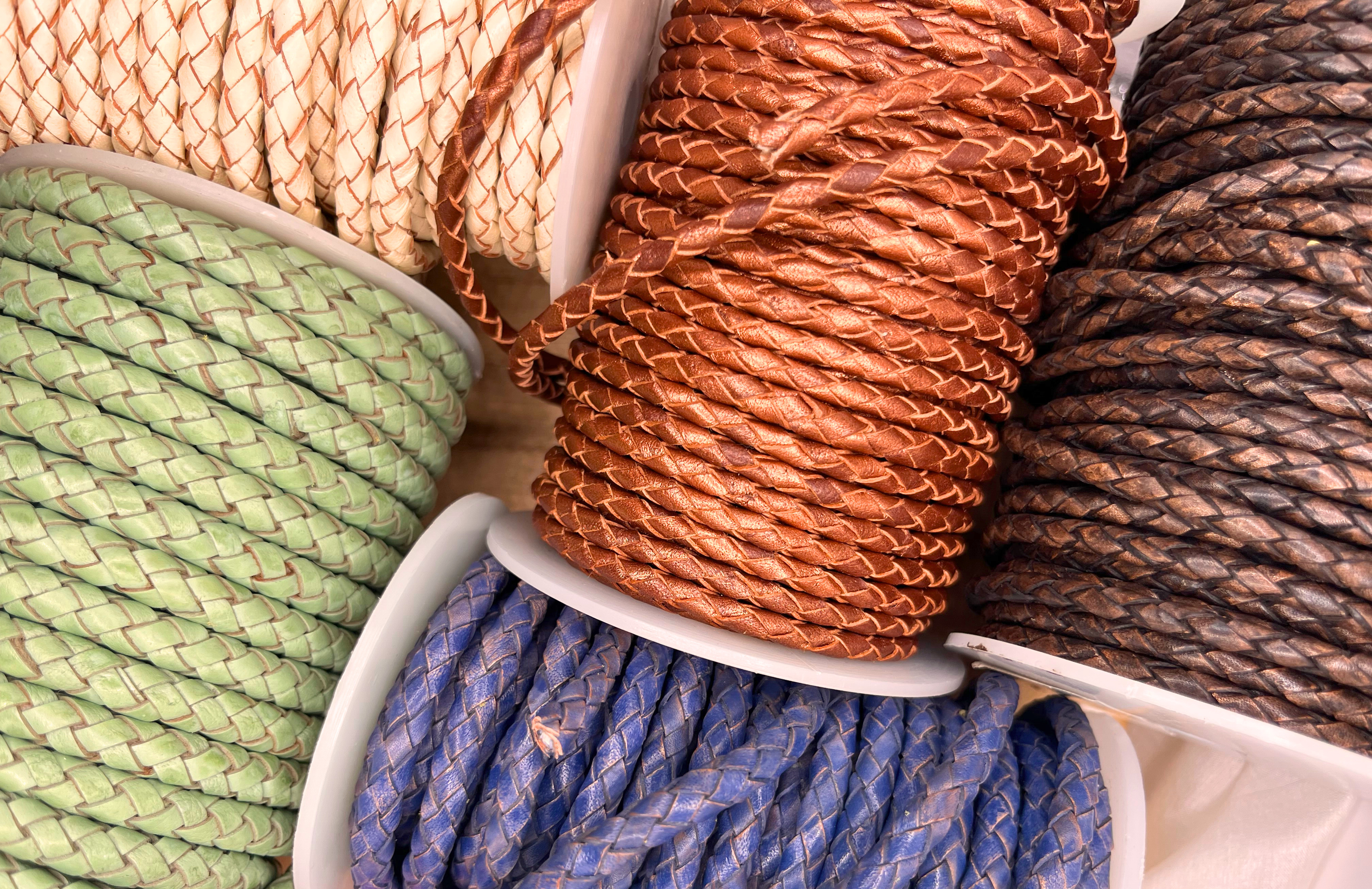 Round Braided Leather Cords