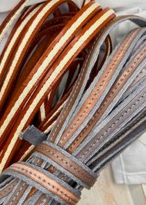 Italian Flat Leather with Fabric