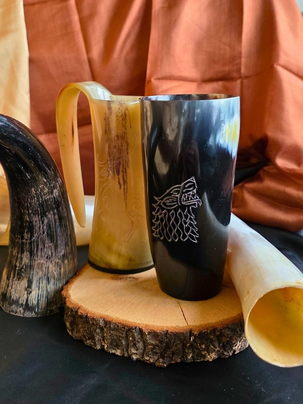 Medieval Viking Horn Glasses