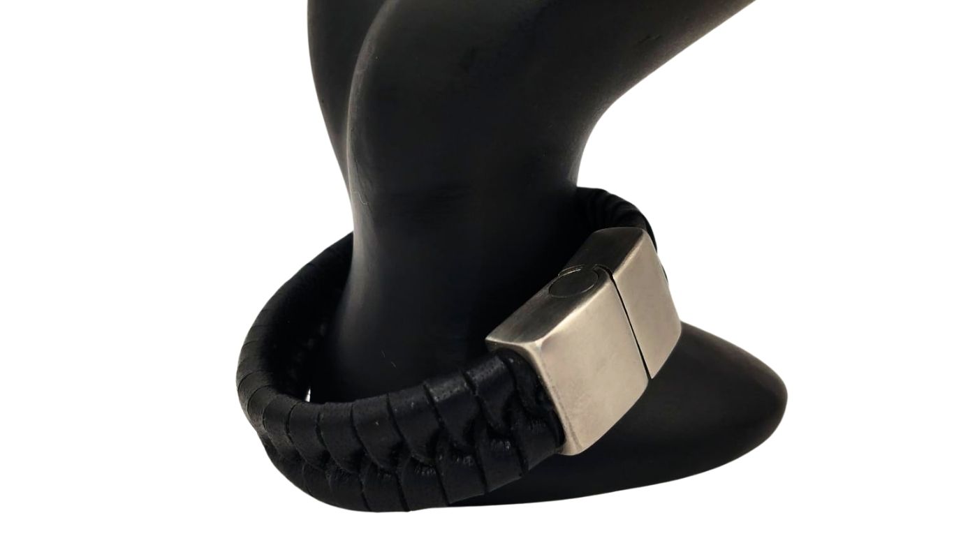 X-Cross Braided Leather Cord-15mm- GREY