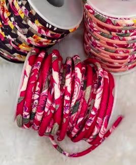 Fabric with Flowers Round and Flat