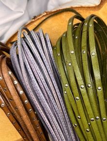 Stiched and Studded Leather Cords