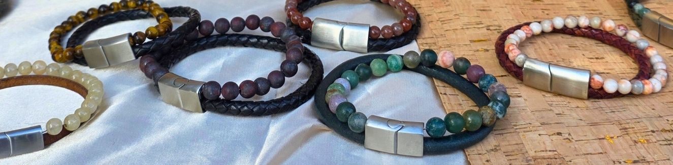Gemstone & Leather Bracelet