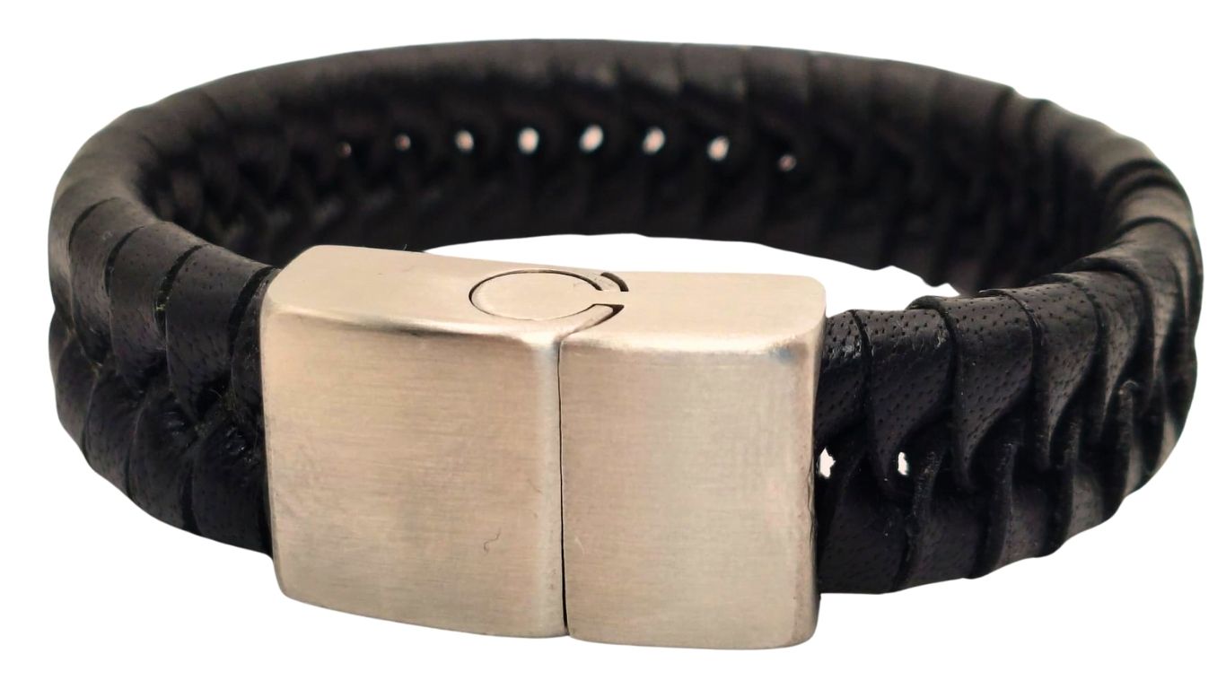 X-Cross Braided Leather Cord-15mm- GREY