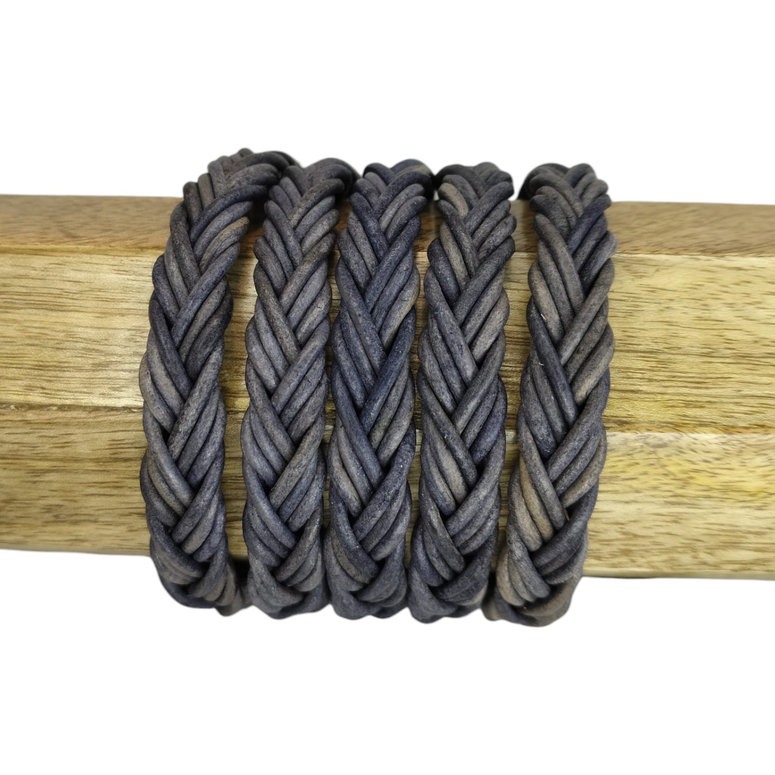Ibiza braided leather cords - 11*6mm- vintage dark blue