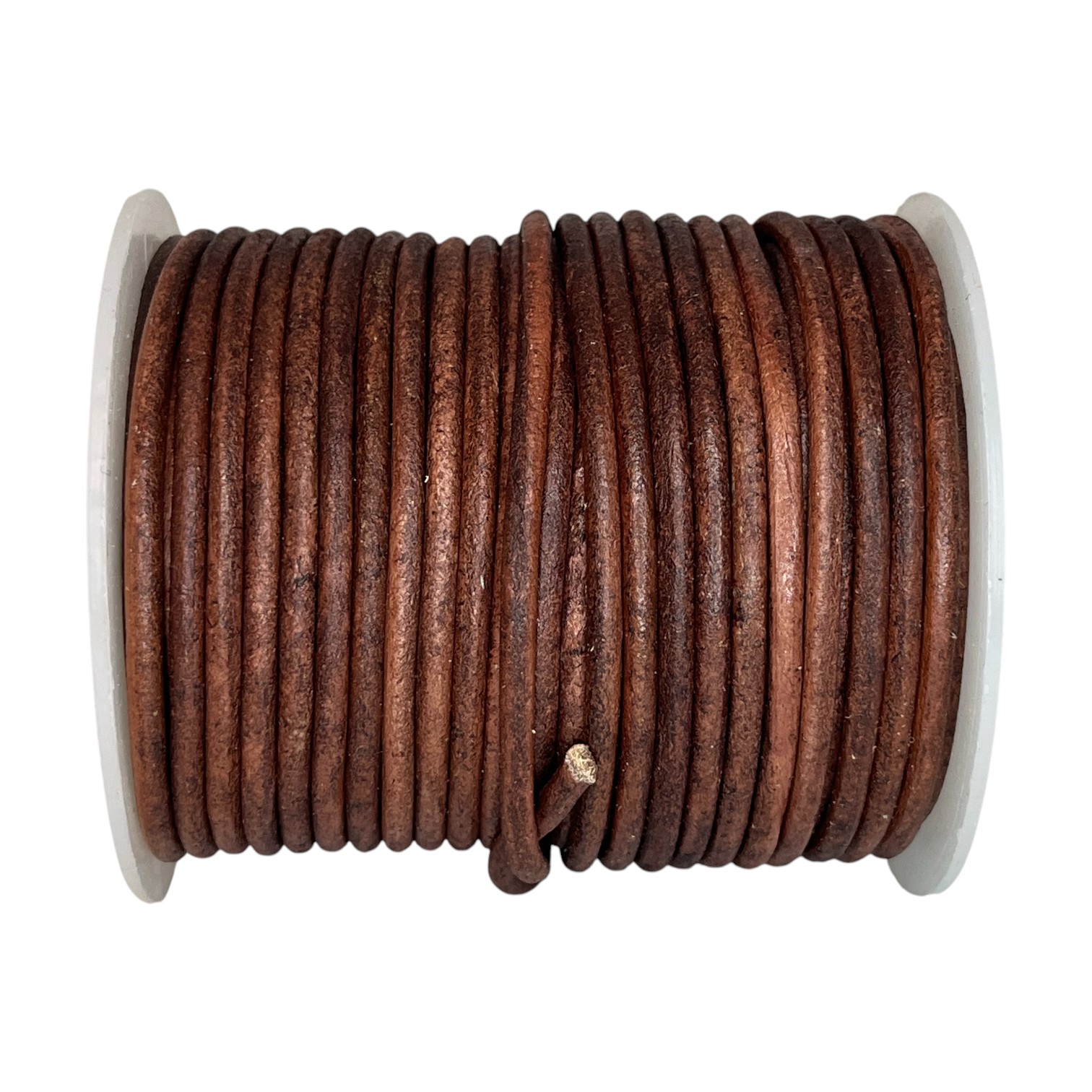 Round Leather Cord - Vintage Cognac - 2mm