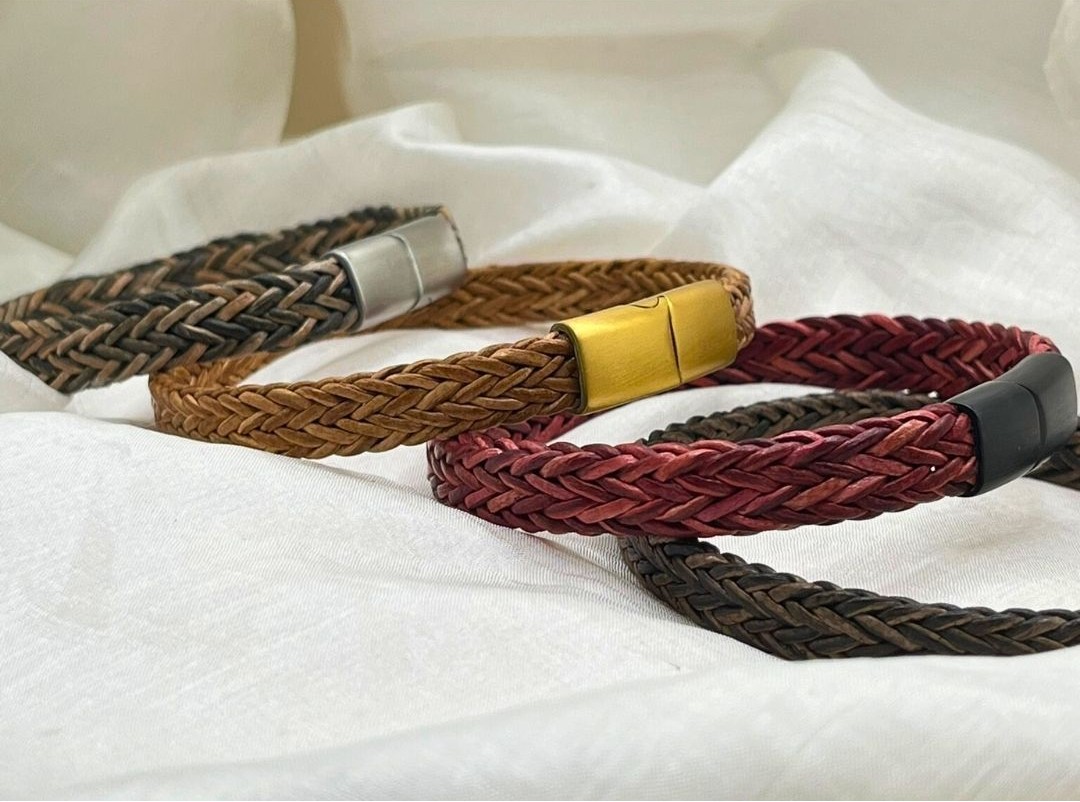 Spiral Braided Leather Bracelet