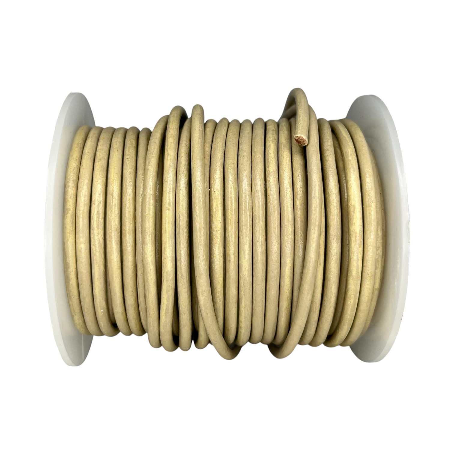 Round Leather Cord - beige - 3mm