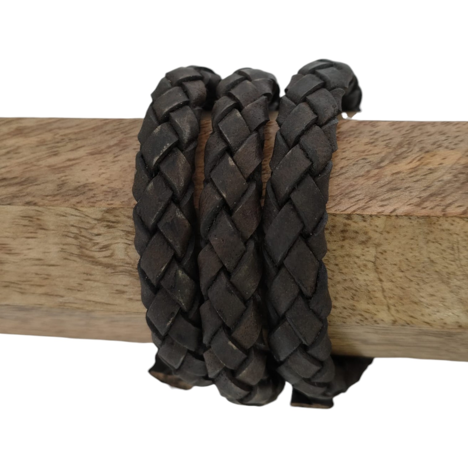 Thick Oval Hollow braided Cord  - 11*6mm- dark brown