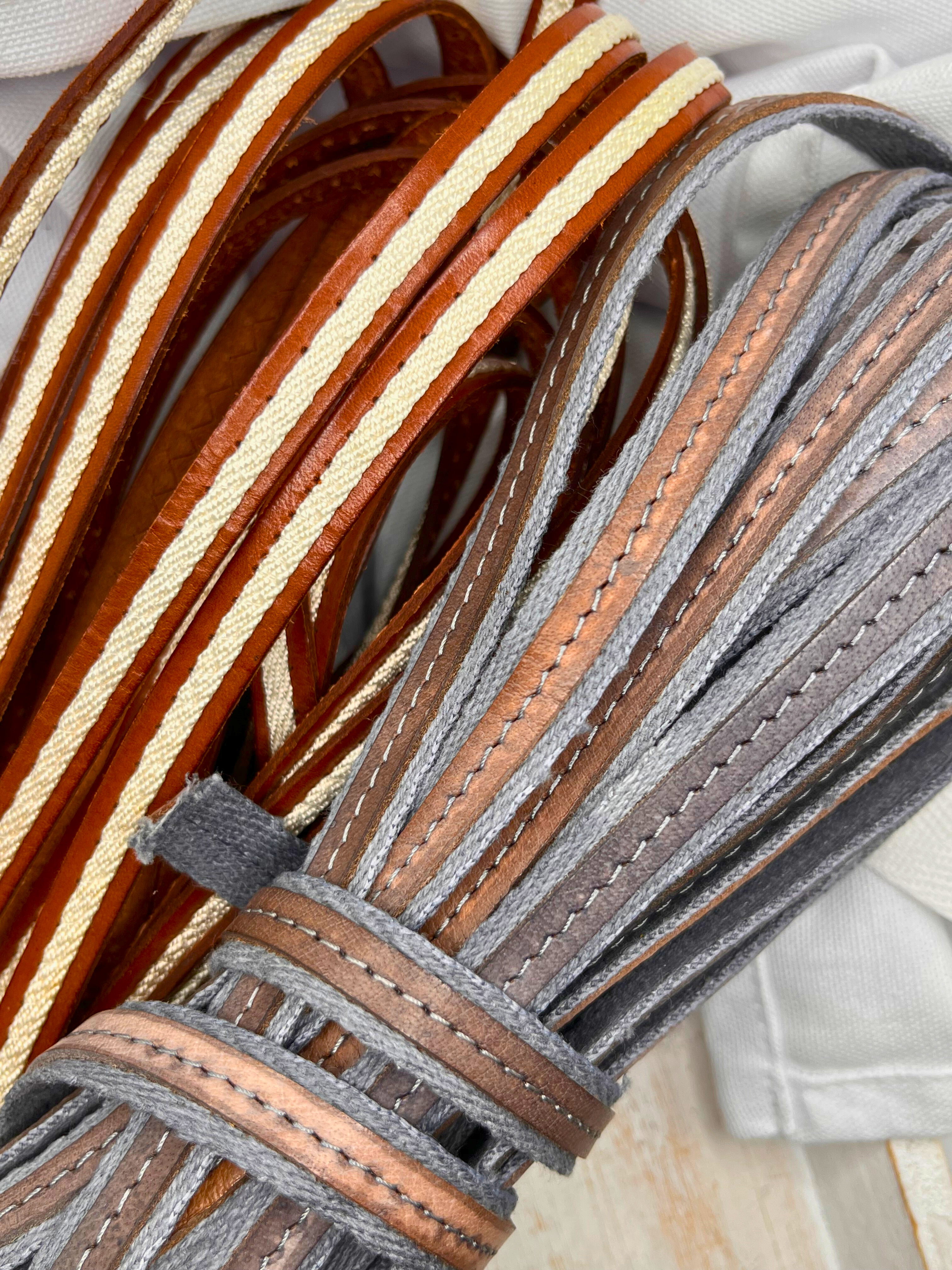 Italian Flat Leather with Fabric