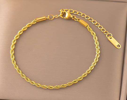 Rope Chain Bracelet - 3mm – Gold - Item 906