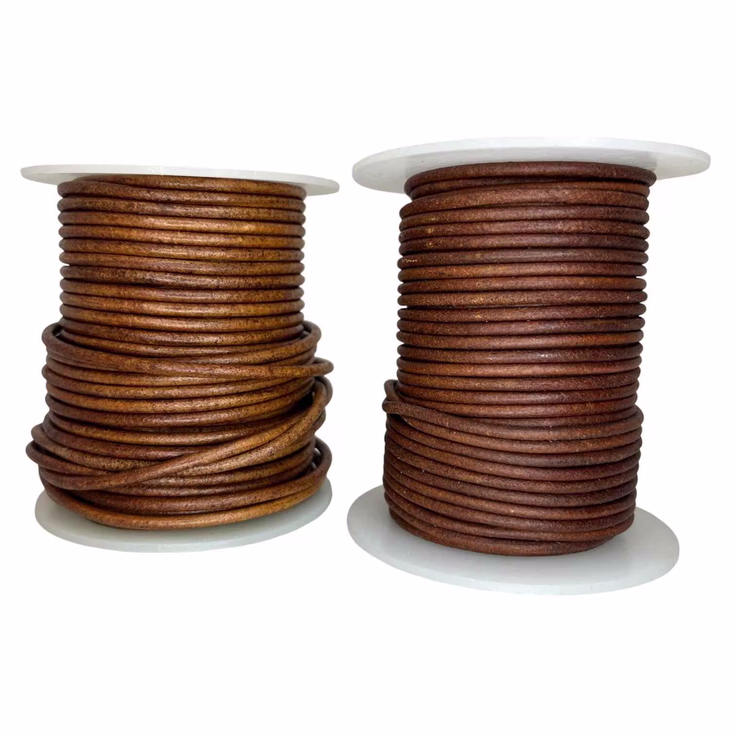 Round Leather Cord - Vintage Dark Tan - 2mm