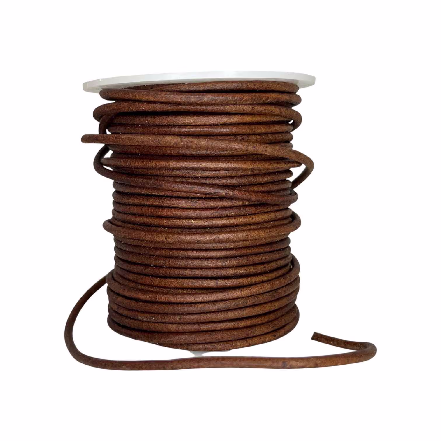 Round Leather Cord - Vintage Dark Tan - 2mm