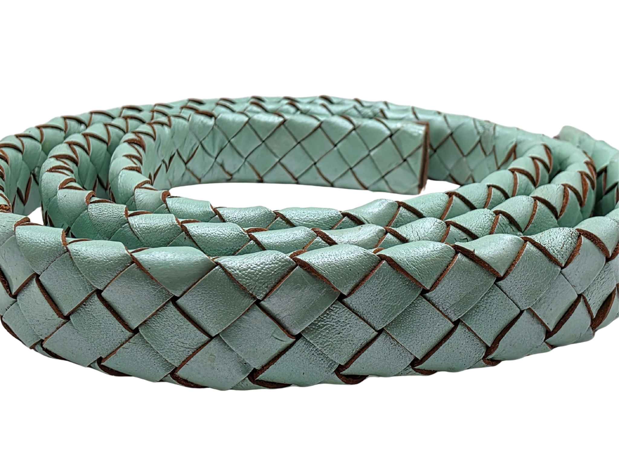 Ambiente Oval Braided Leather Cords - 20*6mm - Metallic Green