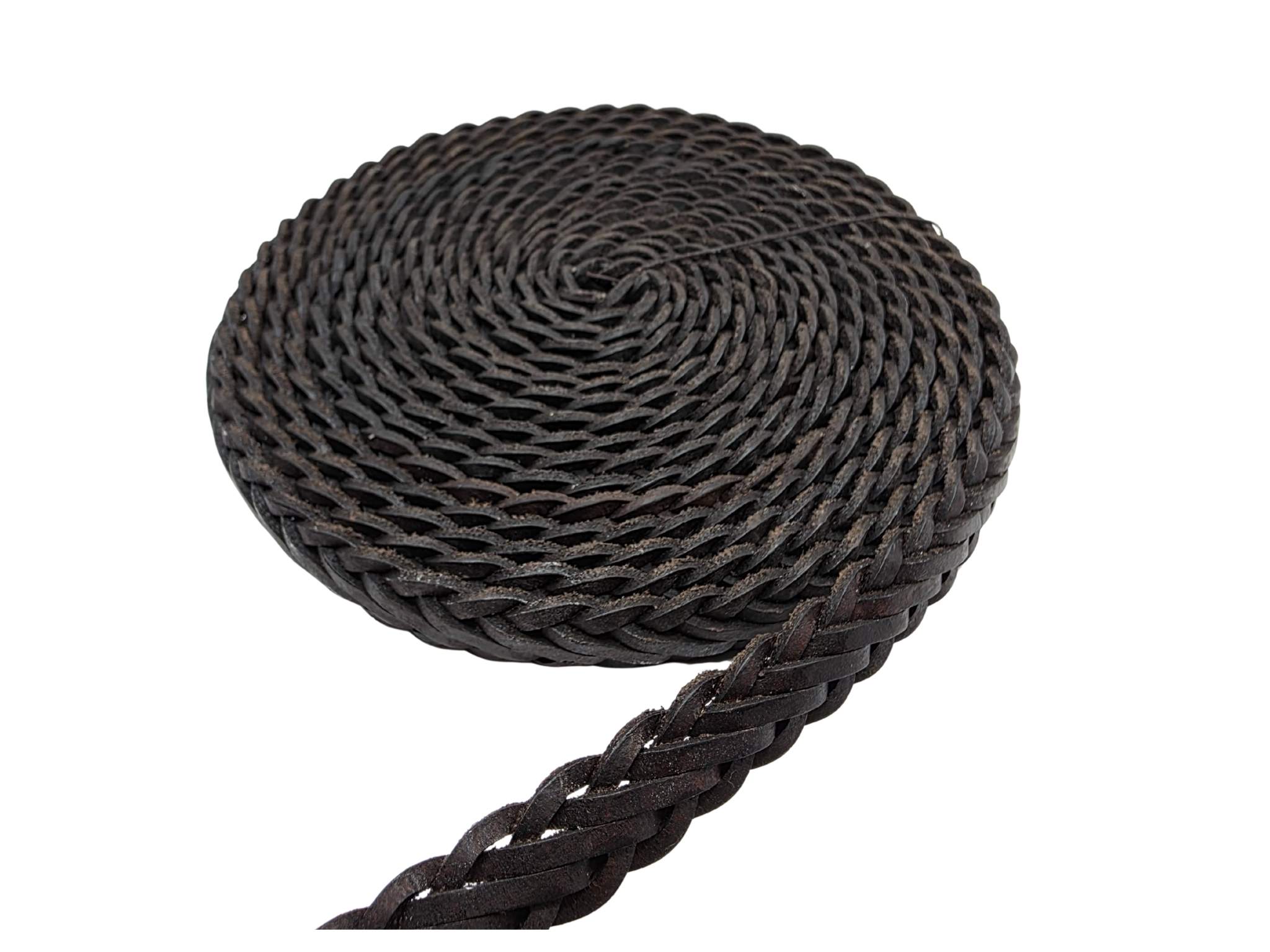 Hvar Braided Leather Cords - 15x4,5mm - Vintage Dark Brown