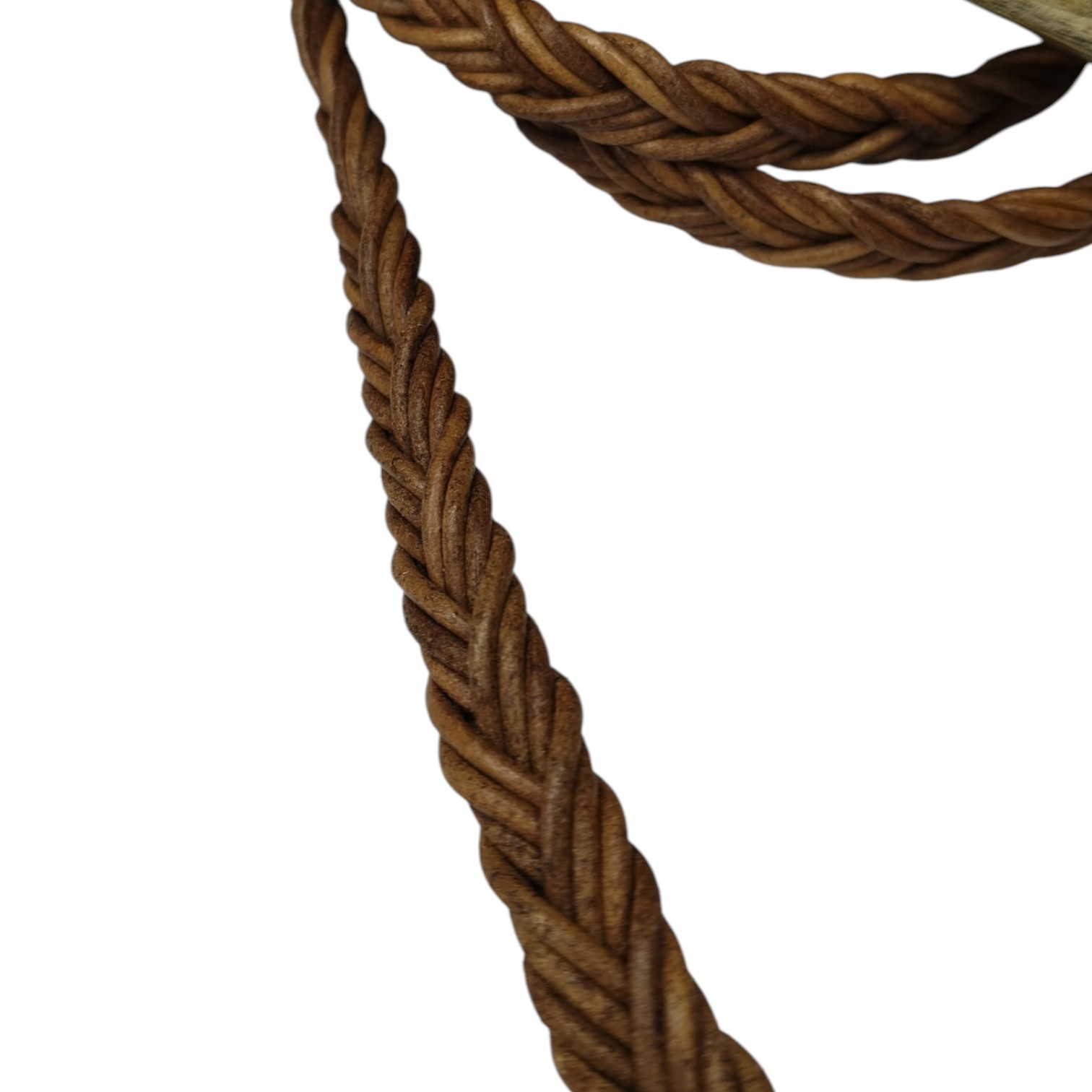 Ibiza braided leather cords - 11*6mm- vintage dark tan