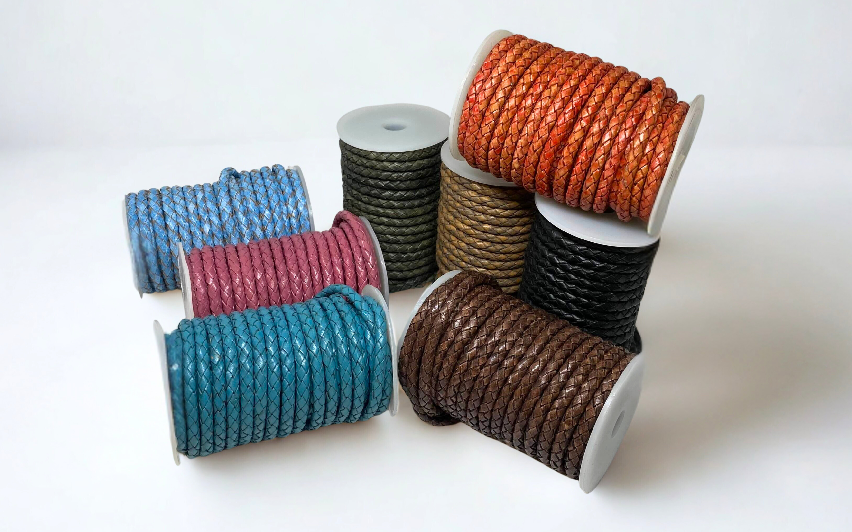 Round Braided Leather Cords