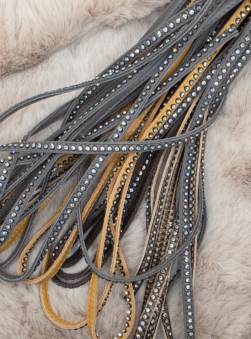 Cordons en cuir nappa ornés de cristaux Swarovski