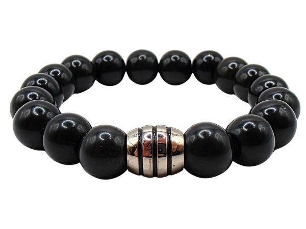 Gold Obsidian Stone Gemstone Bracelet - Style 582