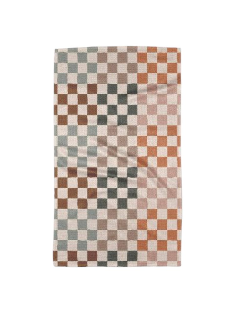 Autumn Coloured Checker Printed Towel