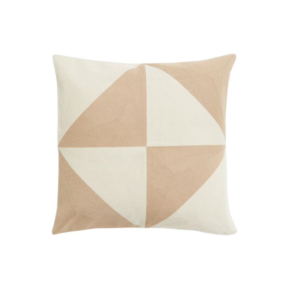 Light Cotton Cushion with Triangles