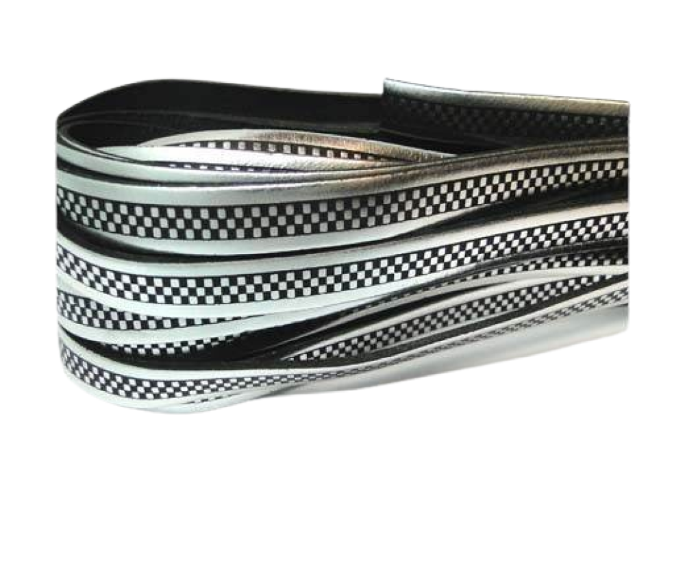 Italian Flat Leather Chess Style- 10*2mm- silver