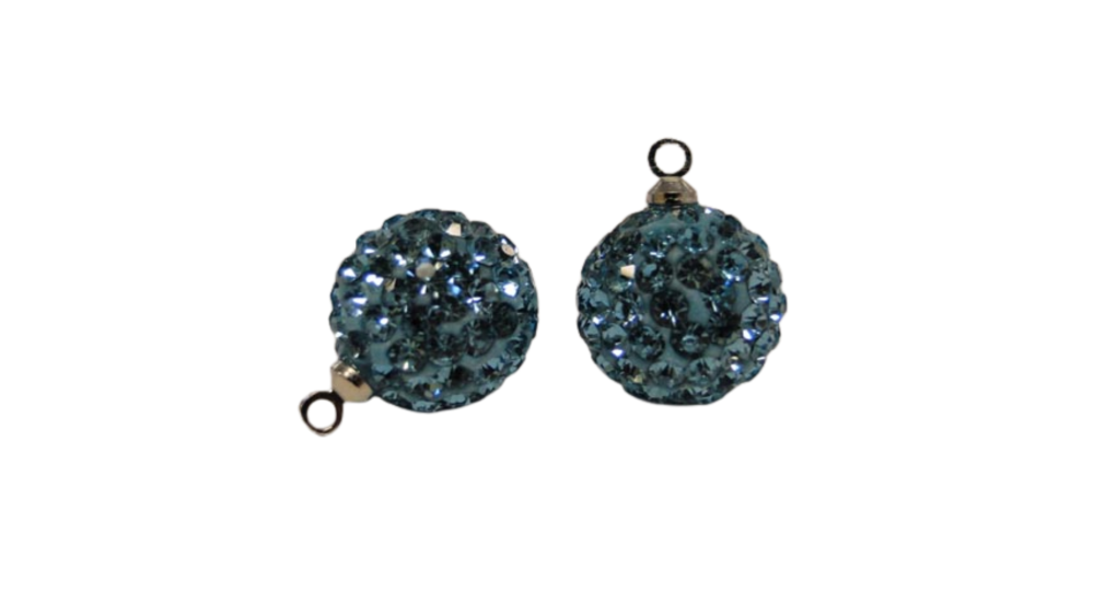 Shamballa Crystal Hanger: 12mm Aquamarine